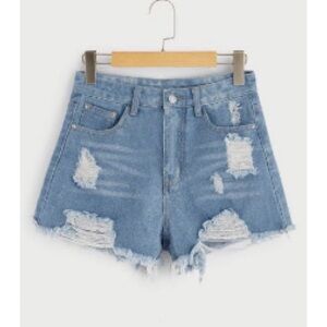 High Waisted Cutoff Denim Short